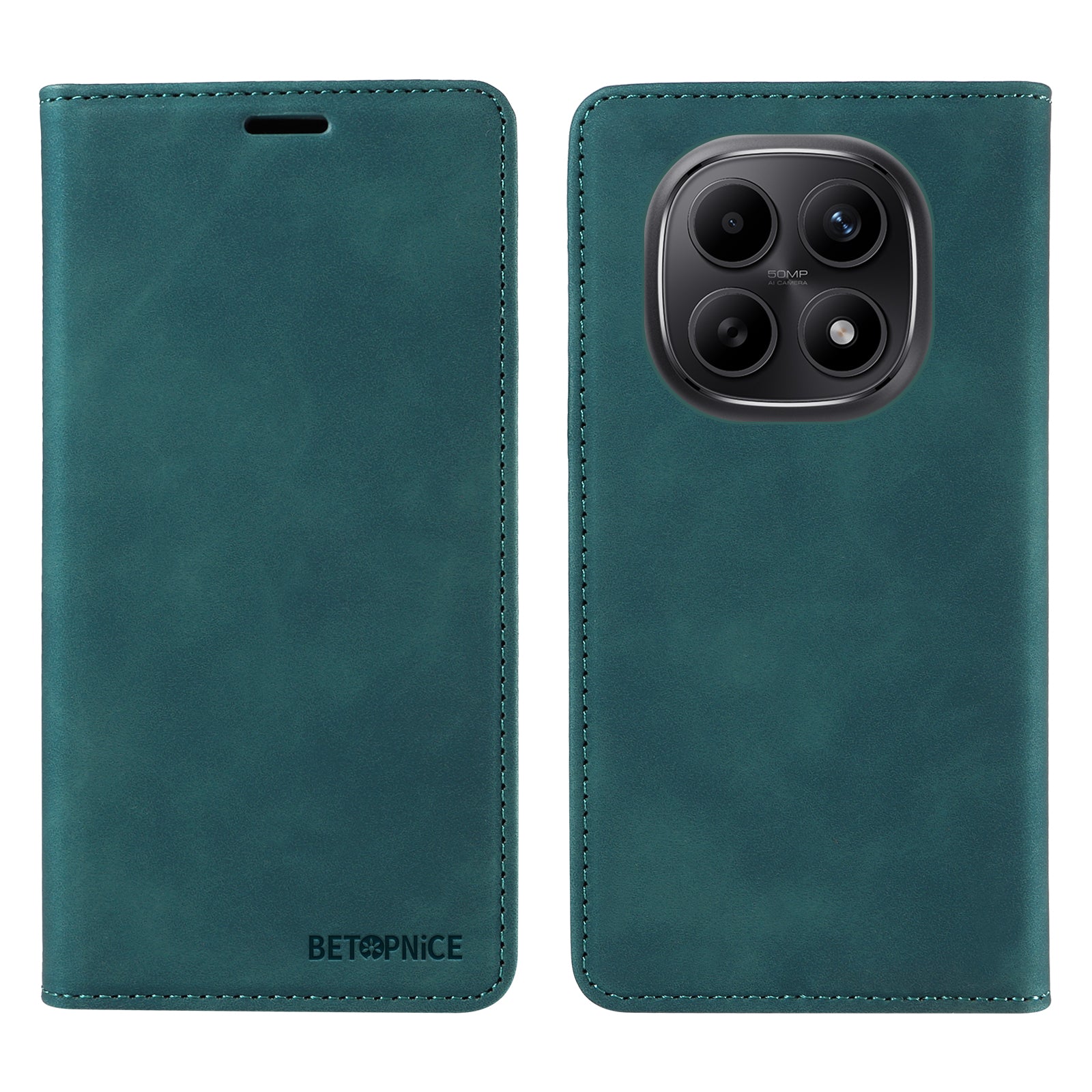 For Xiaomi Poco M8 5G / Redmi Note 15 5G (Global) / 15 4G (Global) Case BETOPNICE Magnetic Closure RFID Blocking Wallet Stand Leather Phone Cover - Green