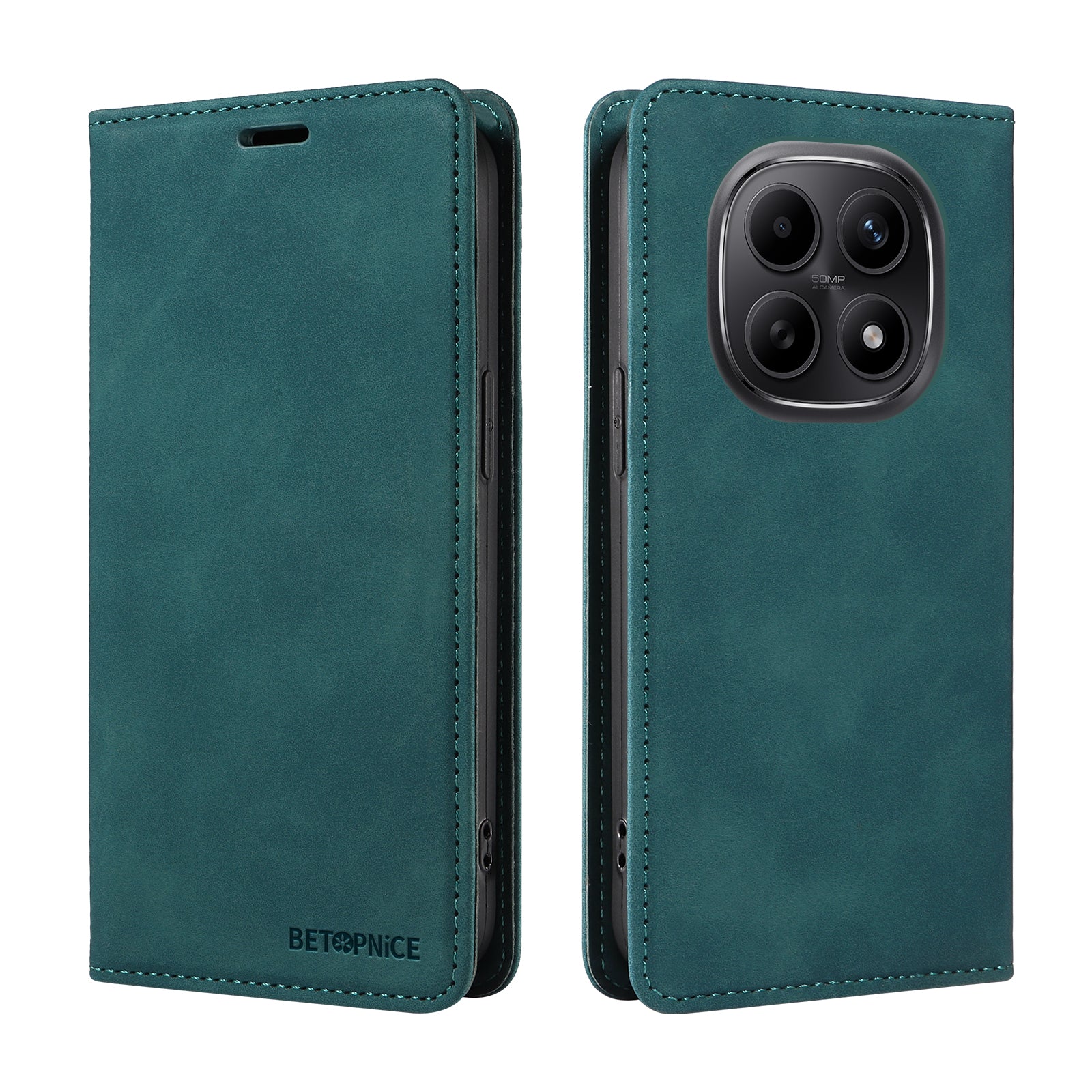 For Xiaomi Poco M8 5G / Redmi Note 15 5G (Global) / 15 4G (Global) Case BETOPNICE Magnetic Closure RFID Blocking Wallet Stand Leather Phone Cover - Green
