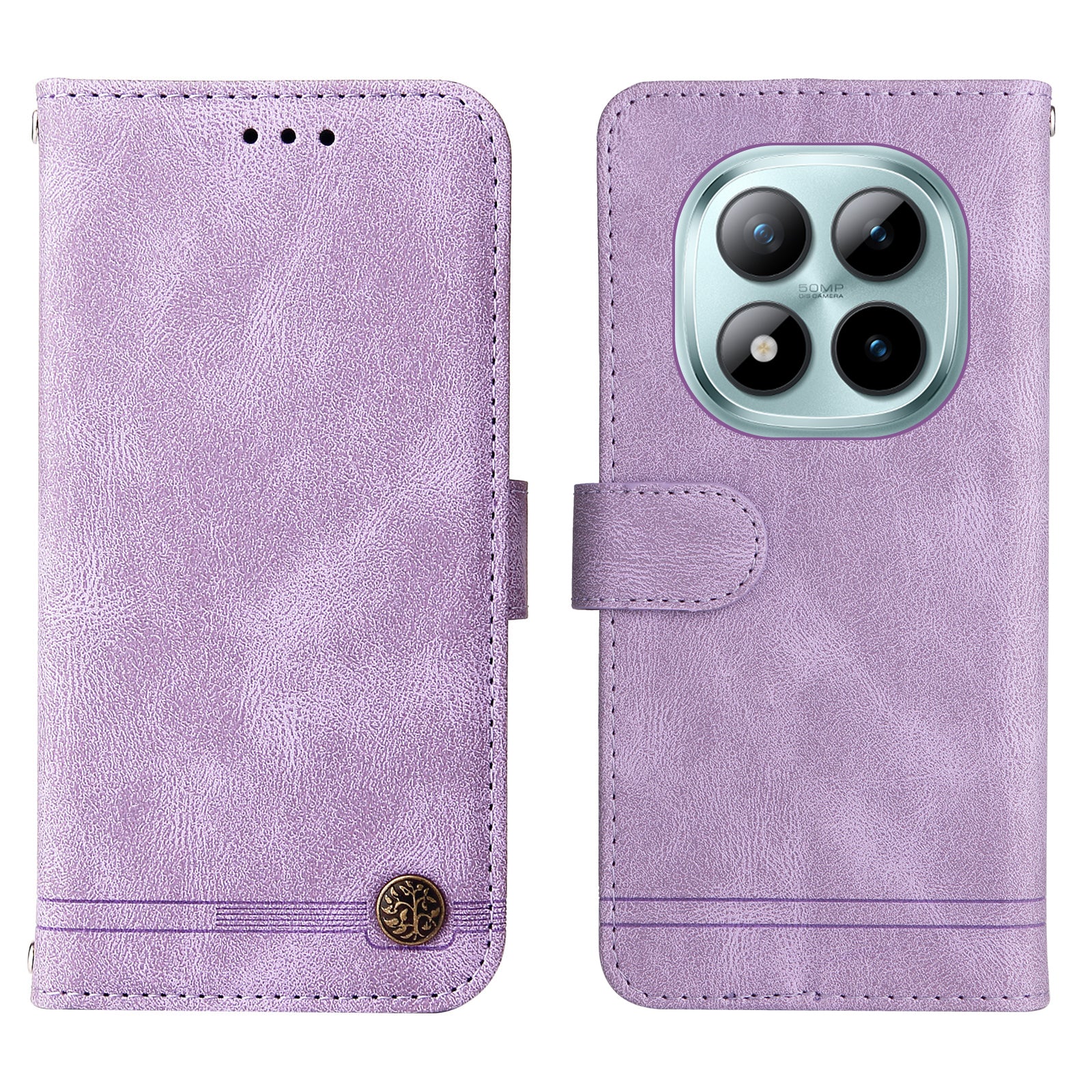 For Xiaomi Poco M8 Pro 5G / Redmi Note 15 Pro+ 5G (Global) Leather Wallet Cases Skin Touch Phone Cover Stand with Strap - Purple