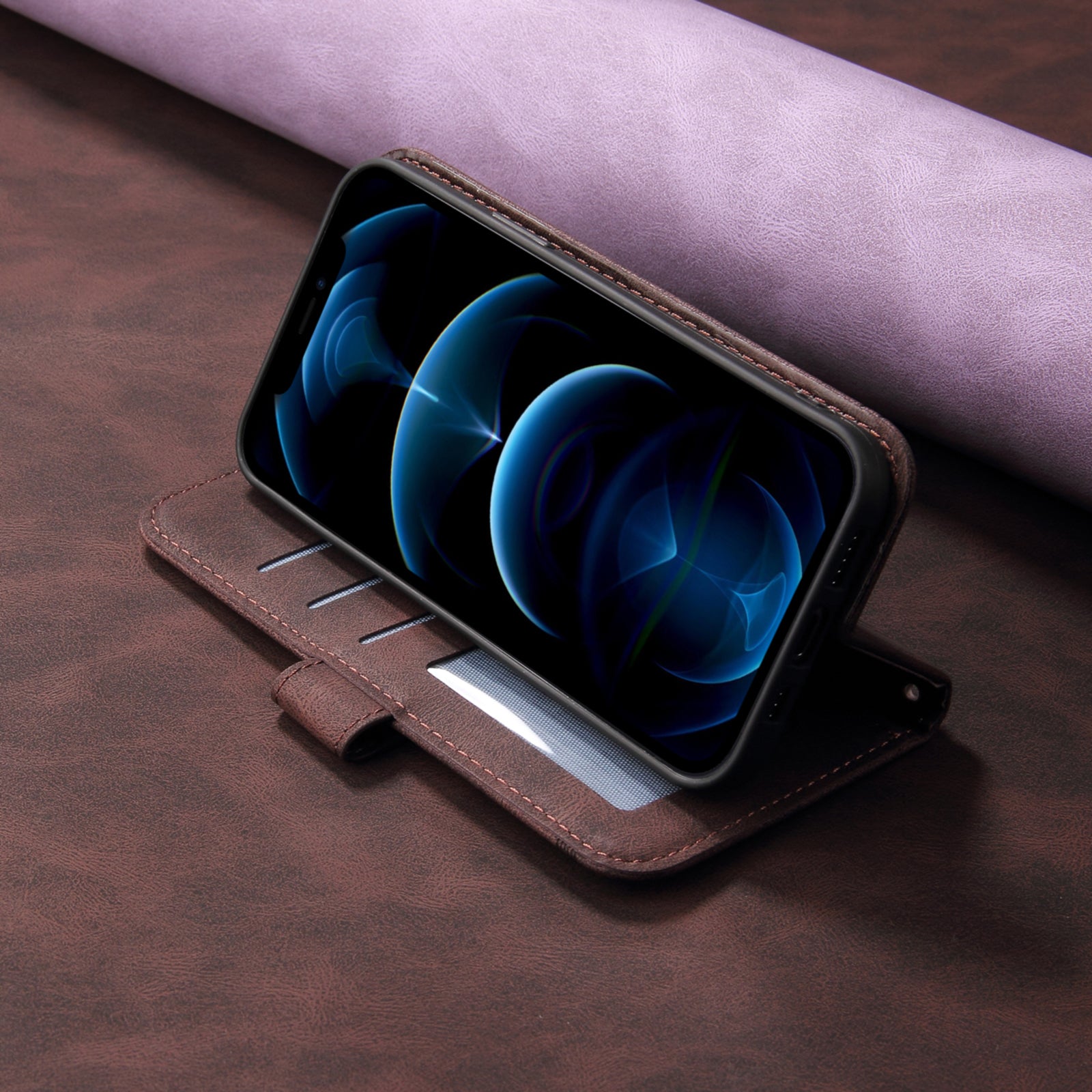 For Xiaomi Poco M8 Pro 5G / Redmi Note 15 Pro+ 5G (Global) Leather Wallet Cases Skin Touch Phone Cover Stand with Strap - Brown