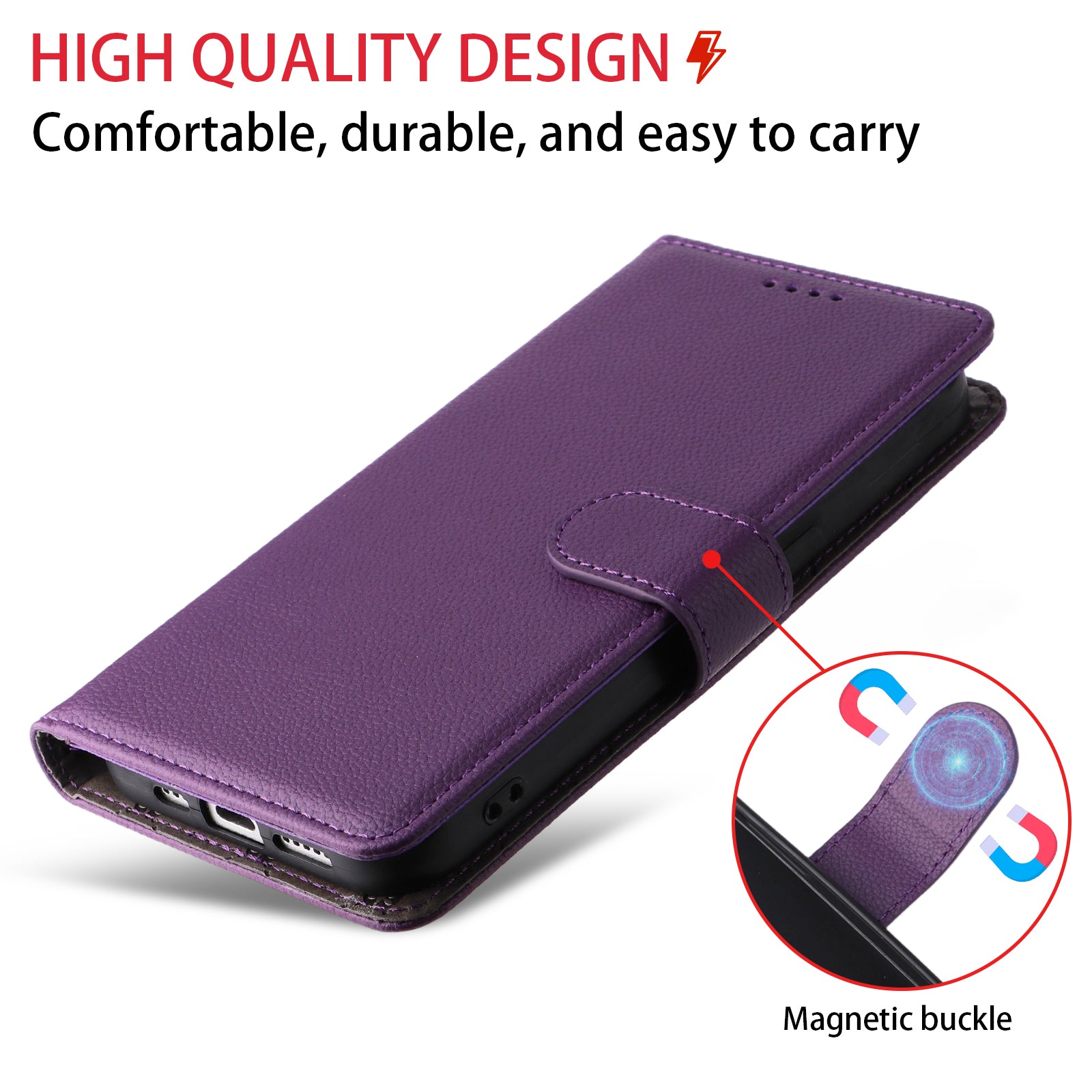 For Xiaomi Poco M8 Pro 5G / Redmi Note 15 Pro+ 5G (Global) Case RFID Blocking 3 Card Slots PU Leather Phone Cover with Wrist Strap - Purple