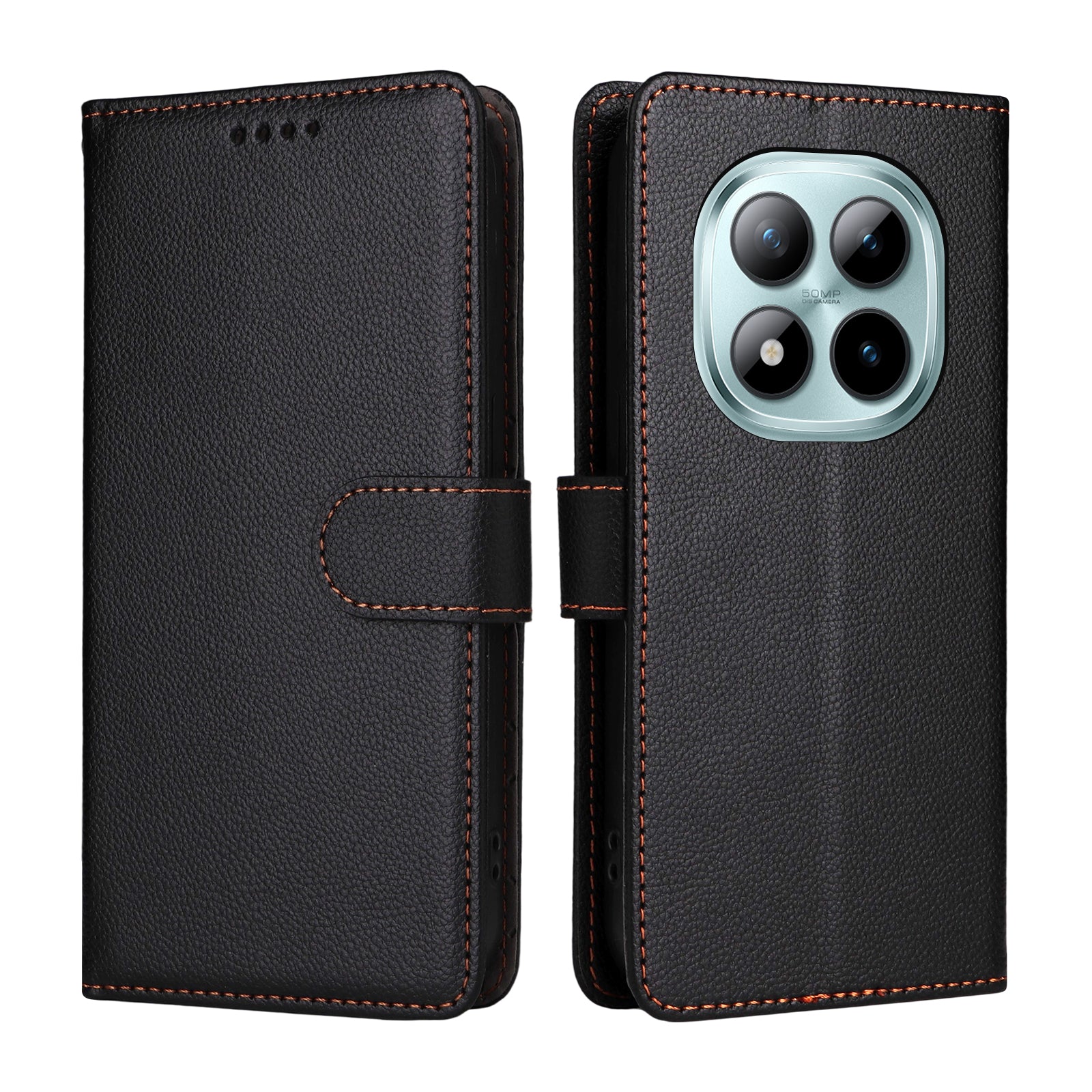 For Xiaomi Poco M8 Pro 5G / Redmi Note 15 Pro+ 5G (Global) Case RFID Blocking 3 Card Slots PU Leather Phone Cover with Wrist Strap - Black