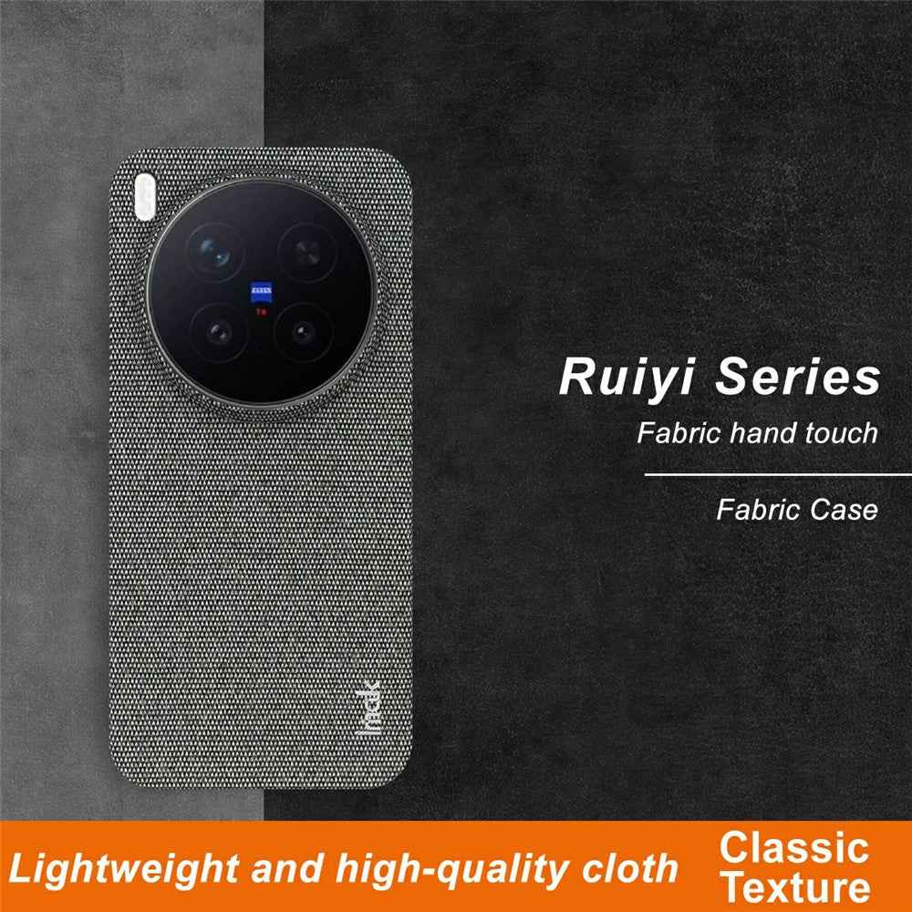 IMAK Ruiyi Series for vivo X300 Pro 5G Case Fabric Texture Leather + PC Phone Back Cover - Dark Grey