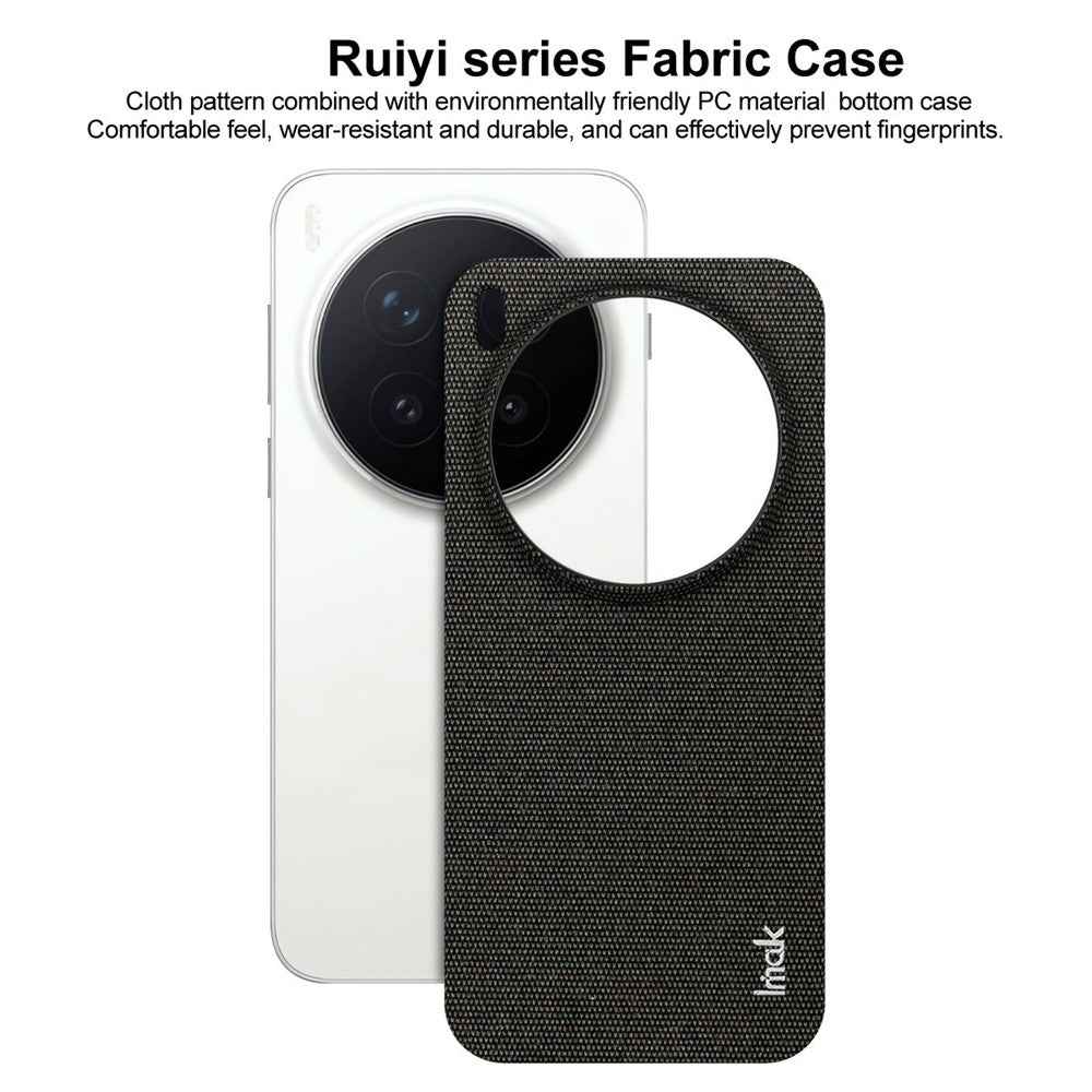 IMAK Ruiyi Series for vivo X300 Pro 5G Case Fabric Texture Leather + PC Phone Back Cover - Dark Grey