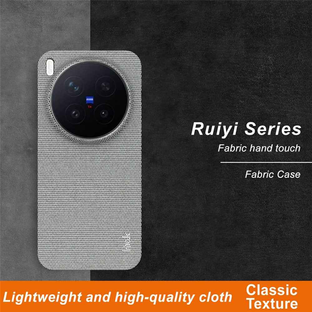 IMAK Ruiyi Series for vivo X300 Pro 5G Case Fabric Texture Leather + PC Phone Back Cover - Light Grey