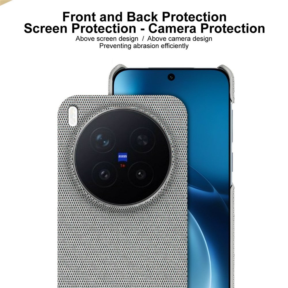 IMAK Ruiyi Series for vivo X300 Pro 5G Case Fabric Texture Leather + PC Phone Back Cover - Light Grey