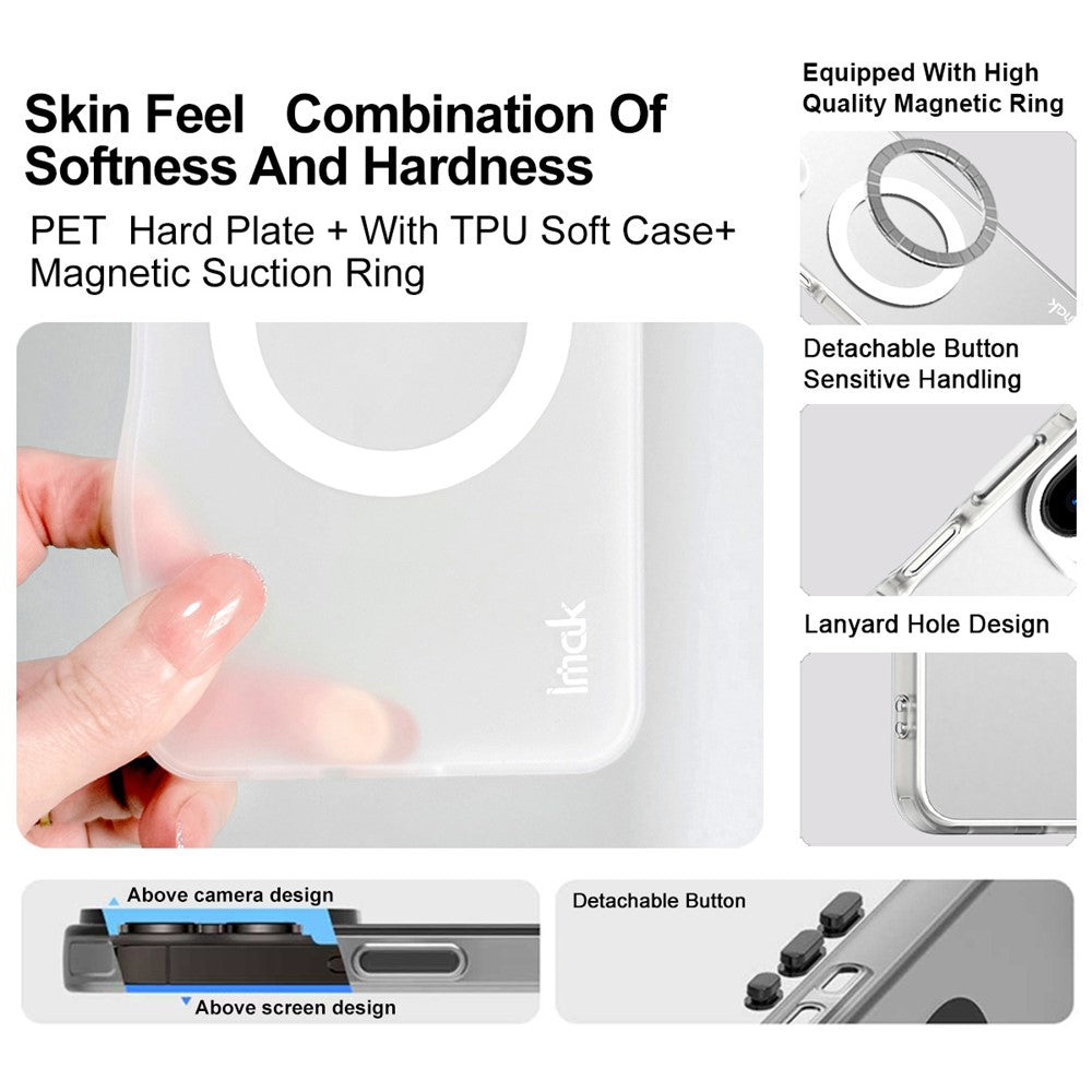IMAK For Xiaomi Poco M8 5G / Redmi Note 15 5G (Global) Magnetic Case PC + TPU Phone Back Cover - White