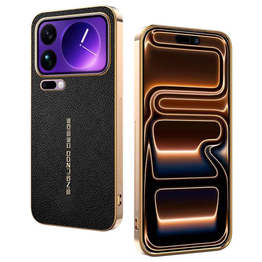 For Xiaomi 17 Pro Case Anti Scratch Litchi Texture TPU Leather PU Phone Back Cover - Black