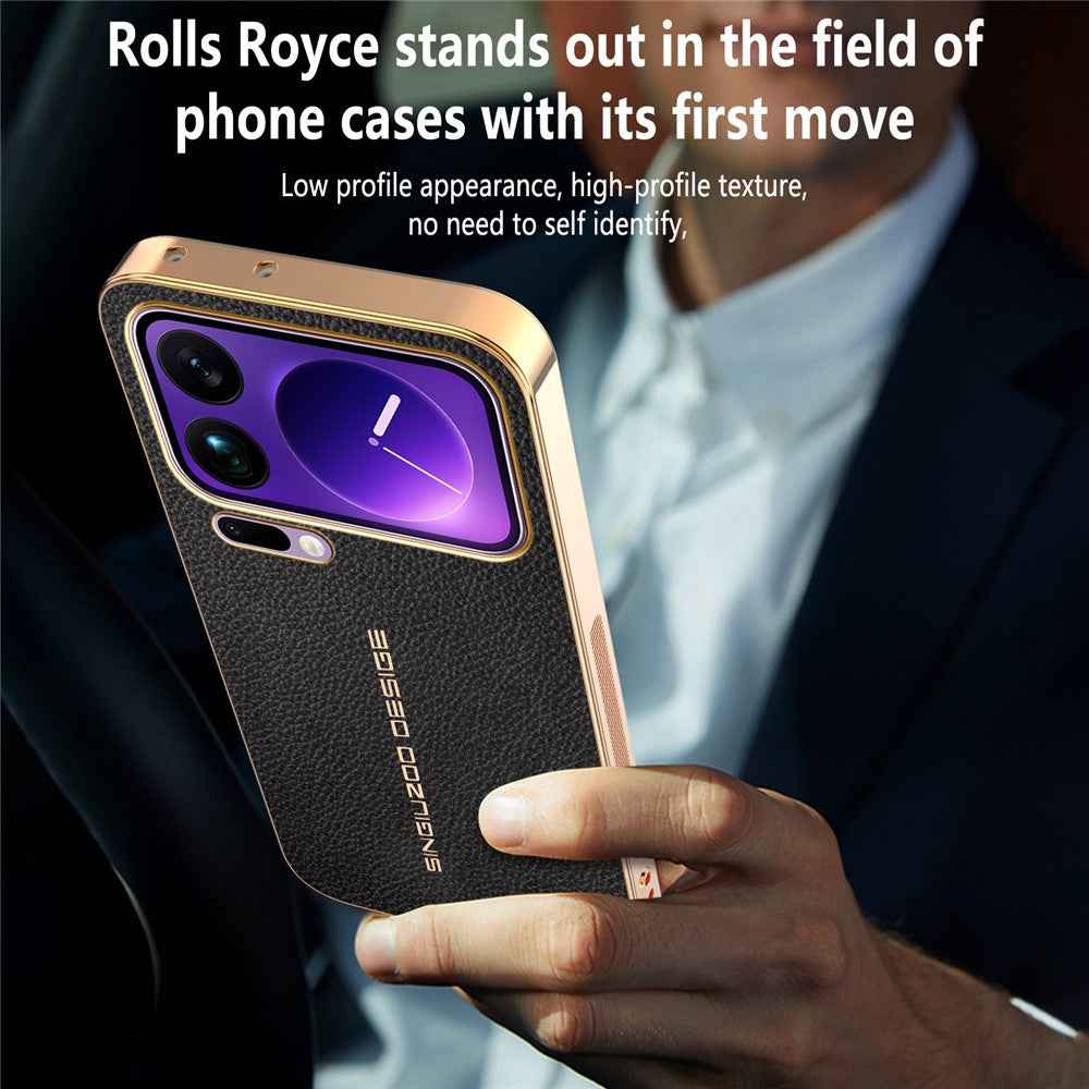 For Xiaomi 17 Pro Case Anti Scratch Litchi Texture TPU Leather PU Phone Back Cover - Black