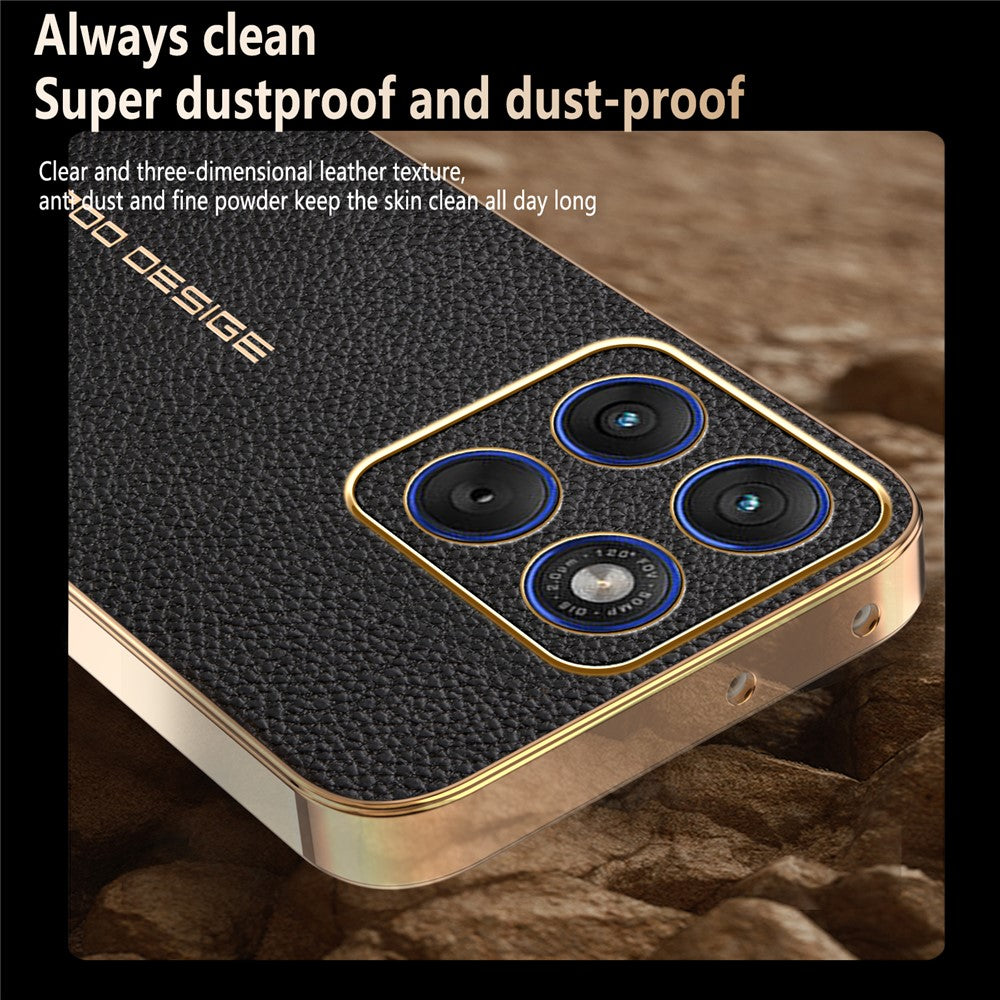 For Motorola Edge 70 5G Case Anti Scratch Litchi Texture TPU Leather PU Phone Back Cover - Black