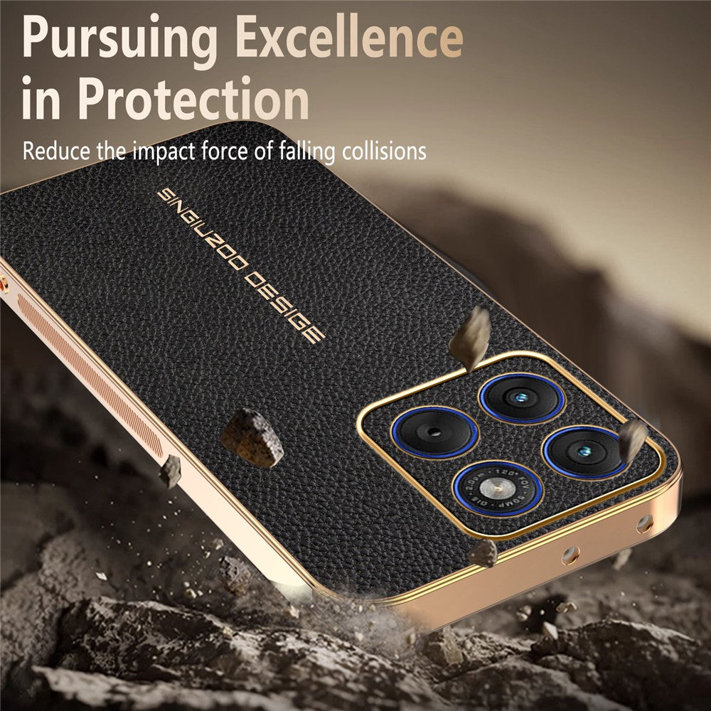 For Motorola Edge 70 5G Case Anti Scratch Litchi Texture TPU Leather PU Phone Back Cover - Black