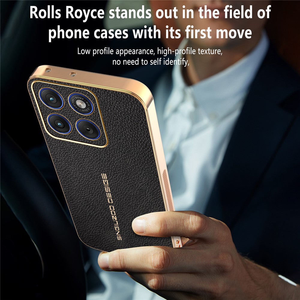For Motorola Edge 70 5G Case Anti Scratch Litchi Texture TPU Leather PU Phone Back Cover - Black