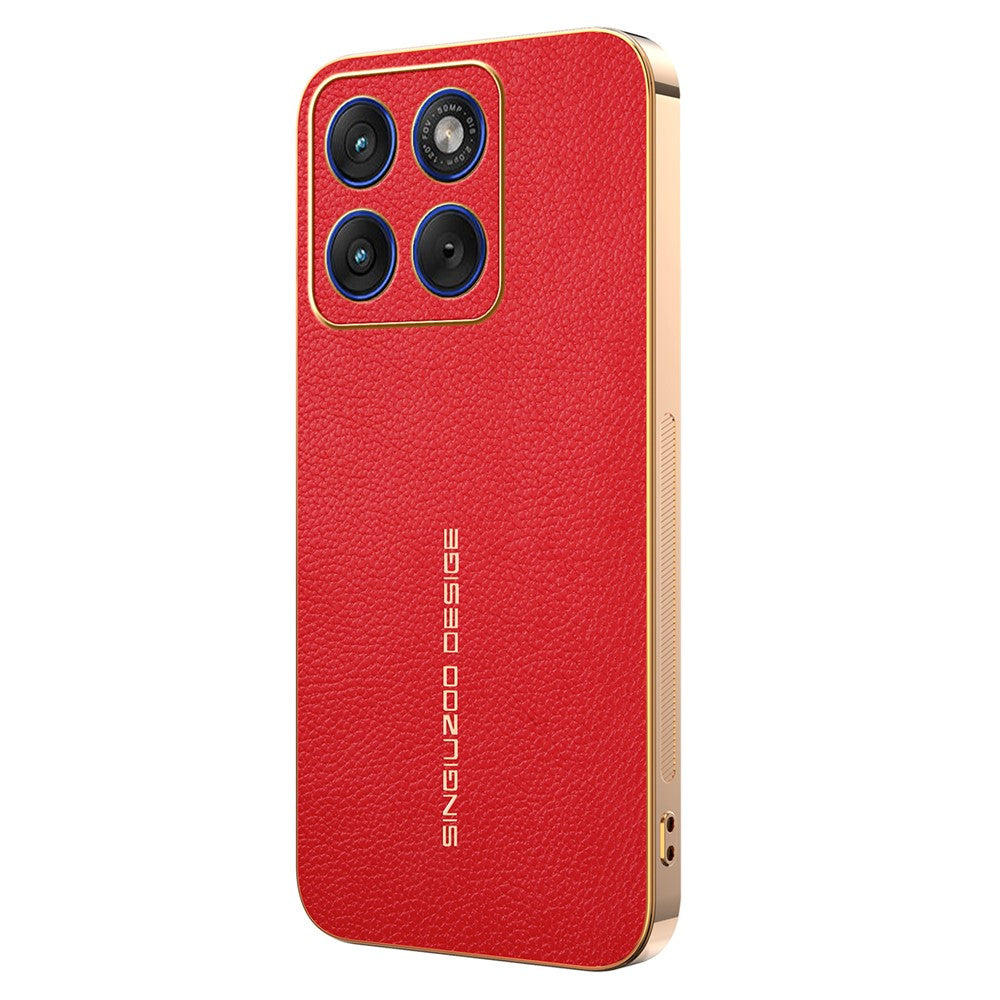 For Motorola Edge 70 5G Case Anti Scratch Litchi Texture TPU Leather PU Phone Back Cover - Red