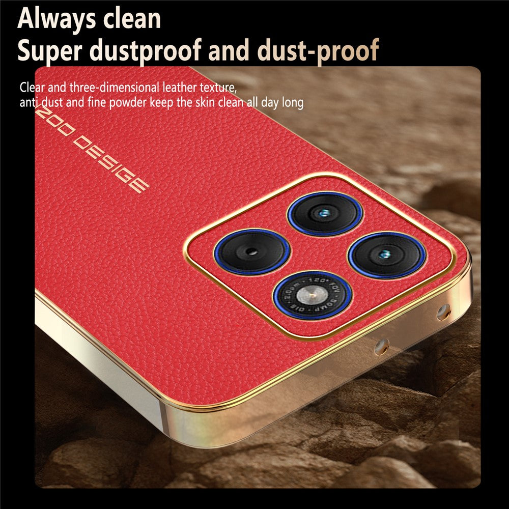 For Motorola Edge 70 5G Case Anti Scratch Litchi Texture TPU Leather PU Phone Back Cover - Red