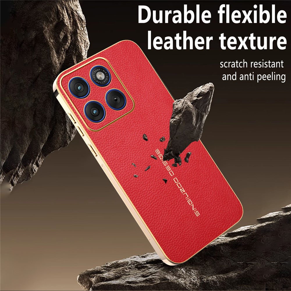 For Motorola Edge 70 5G Case Anti Scratch Litchi Texture TPU Leather PU Phone Back Cover - Red