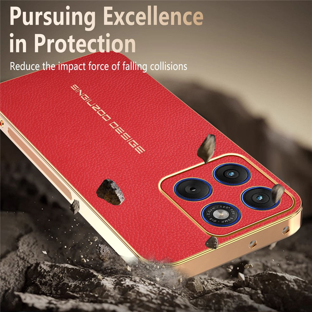 For Motorola Edge 70 5G Case Anti Scratch Litchi Texture TPU Leather PU Phone Back Cover - Red