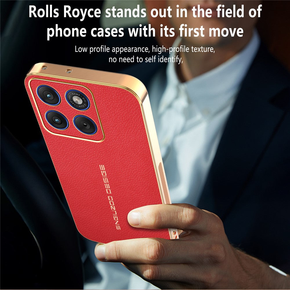 For Motorola Edge 70 5G Case Anti Scratch Litchi Texture TPU Leather PU Phone Back Cover - Red