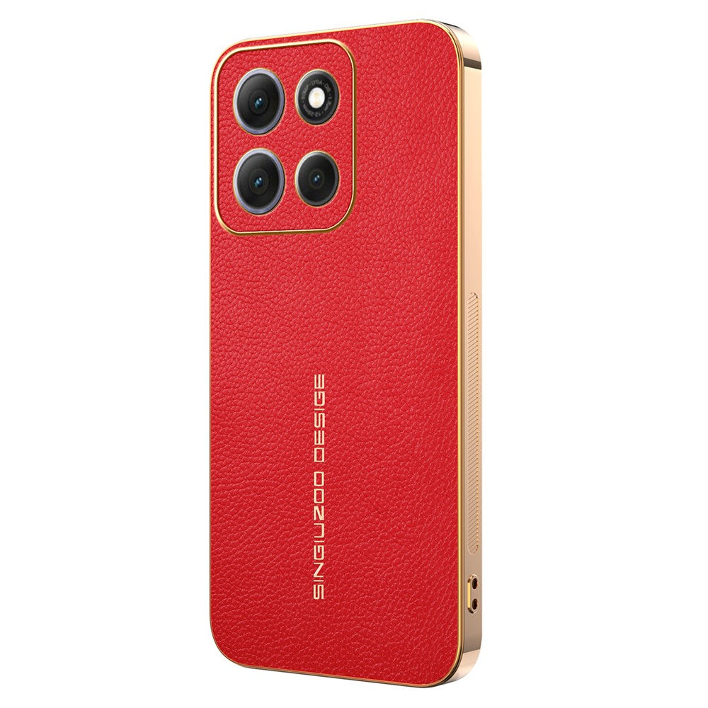 Phone Case For Motorola Moto G100 Pro 5G  /  Moto G86 5G Anti Scratch Litchi Texture TPU Leather PU Phone Back Cover - Red