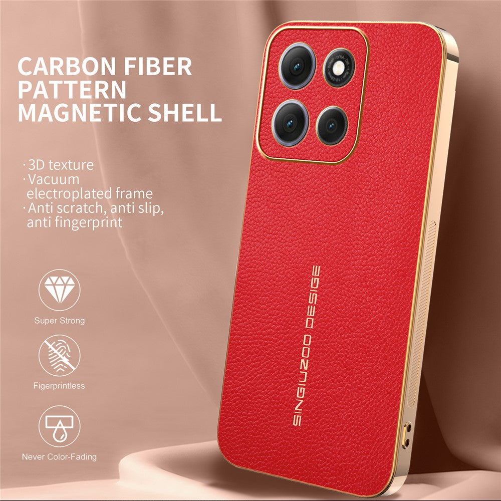 Phone Case For Motorola Moto G100 Pro 5G  /  Moto G86 5G Anti Scratch Litchi Texture TPU Leather PU Phone Back Cover - Red