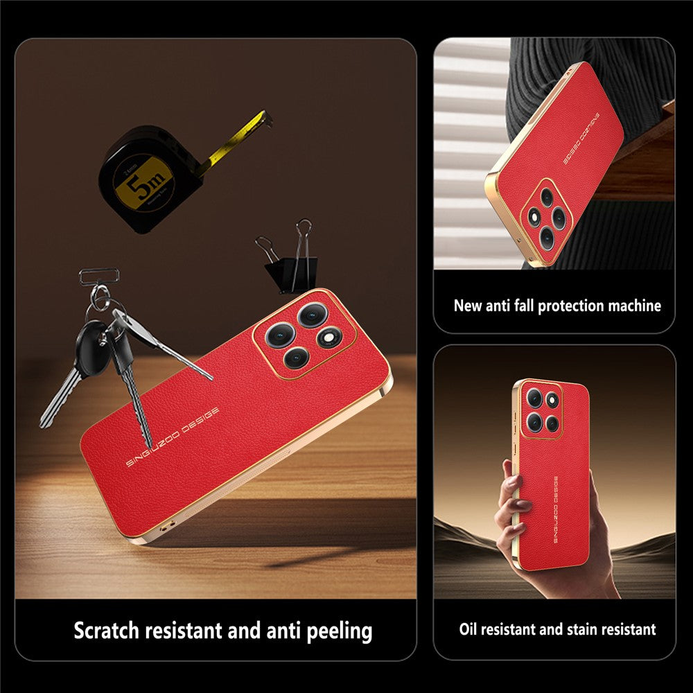 Phone Case For Motorola Moto G100 Pro 5G  /  Moto G86 5G Anti Scratch Litchi Texture TPU Leather PU Phone Back Cover - Red