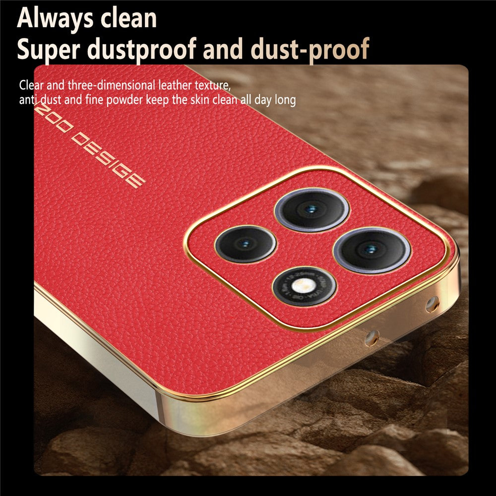 Phone Case For Motorola Moto G100 Pro 5G  /  Moto G86 5G Anti Scratch Litchi Texture TPU Leather PU Phone Back Cover - Red