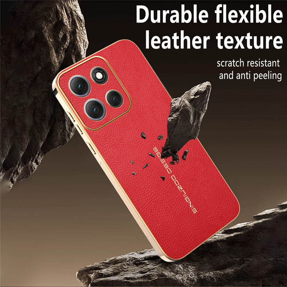 Phone Case For Motorola Moto G100 Pro 5G  /  Moto G86 5G Anti Scratch Litchi Texture TPU Leather PU Phone Back Cover - Red