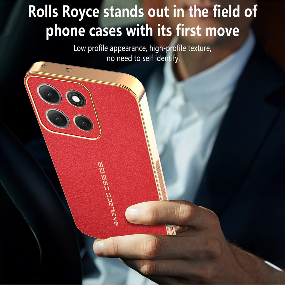 Phone Case For Motorola Moto G100 Pro 5G  /  Moto G86 5G Anti Scratch Litchi Texture TPU Leather PU Phone Back Cover - Red