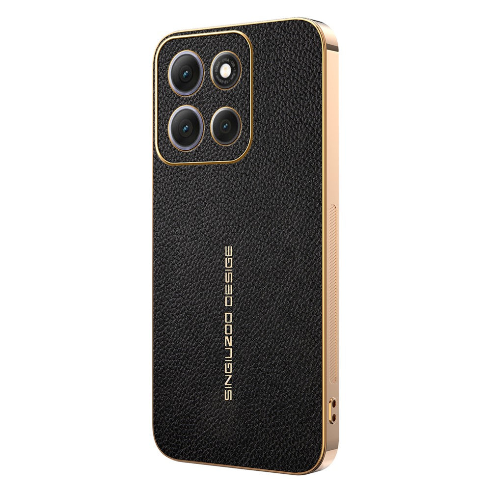 Phone Case For Motorola Moto G100 Pro 5G  /  Moto G86 5G Anti Scratch Litchi Texture TPU Leather PU Phone Back Cover - Black