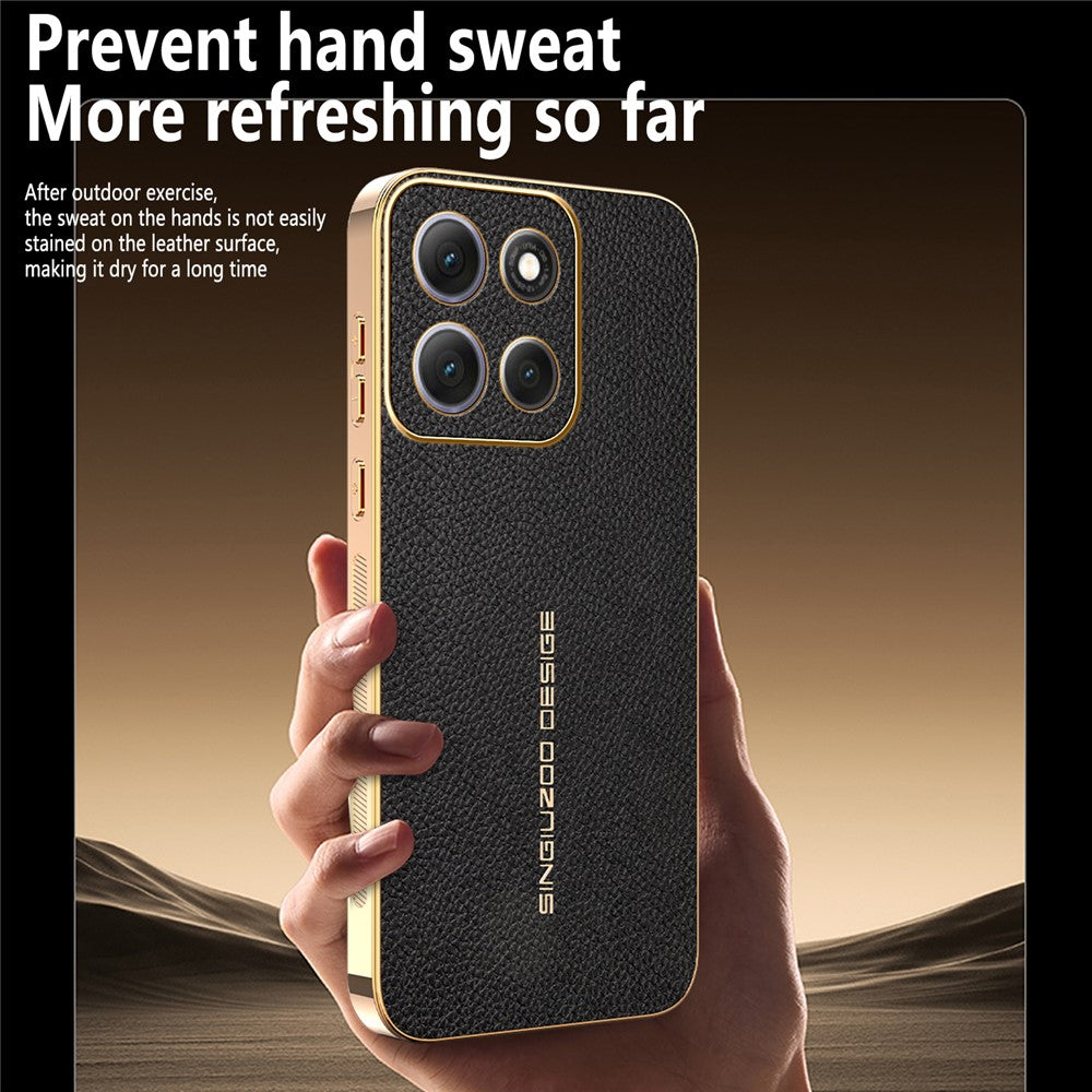 Phone Case For Motorola Moto G100 Pro 5G  /  Moto G86 5G Anti Scratch Litchi Texture TPU Leather PU Phone Back Cover - Black