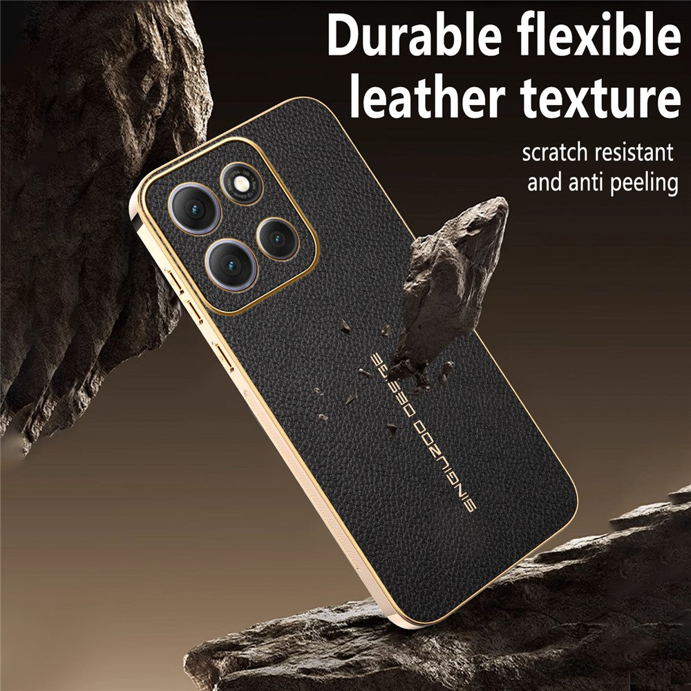 Phone Case For Motorola Moto G100 Pro 5G  /  Moto G86 5G Anti Scratch Litchi Texture TPU Leather PU Phone Back Cover - Black