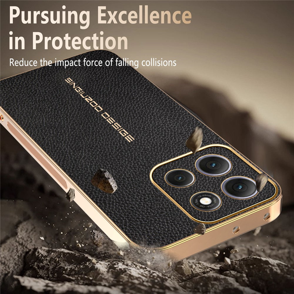 Phone Case For Motorola Moto G100 Pro 5G  /  Moto G86 5G Anti Scratch Litchi Texture TPU Leather PU Phone Back Cover - Black