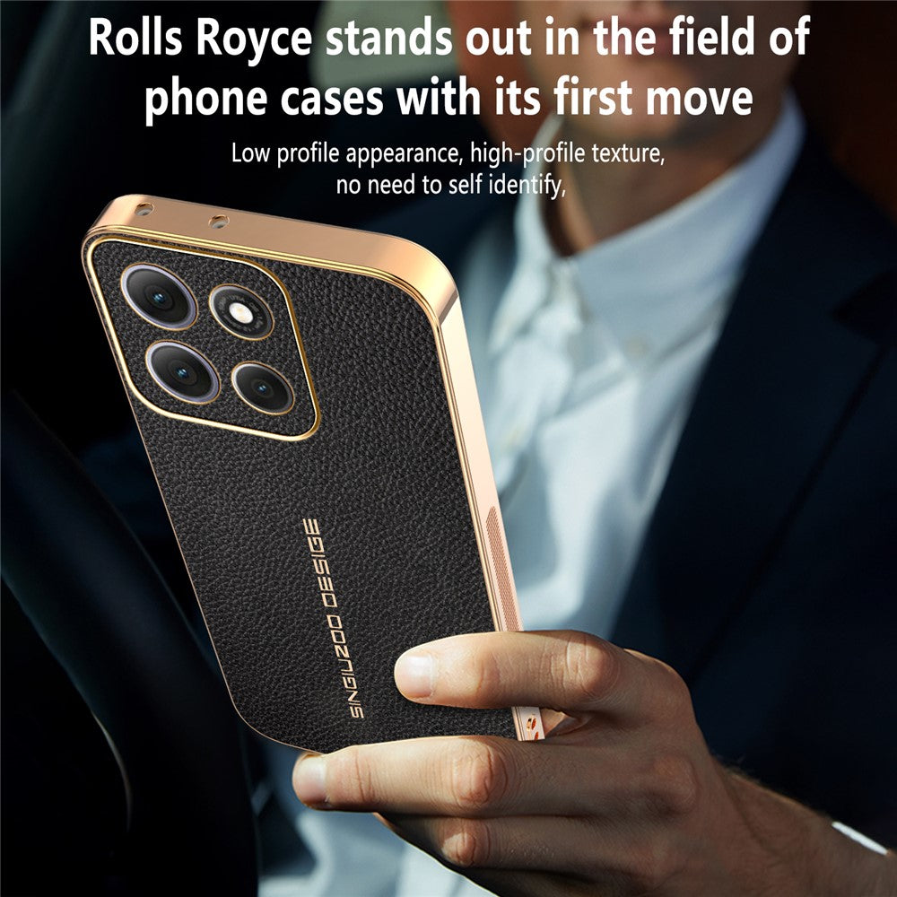 Phone Case For Motorola Moto G100 Pro 5G  /  Moto G86 5G Anti Scratch Litchi Texture TPU Leather PU Phone Back Cover - Black