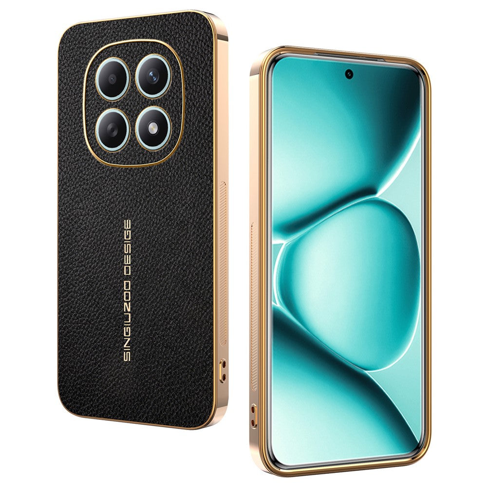Phone Case For Xiaomi Poco M8 5G / Redmi Note 15 5G (Global) / 15 4G (Global) Anti Scratch Litchi Texture TPU Leather PU Phone Back Cover - Black