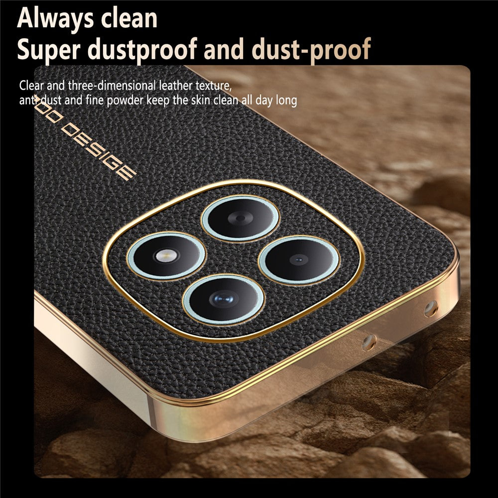 Phone Case For Xiaomi Poco M8 5G / Redmi Note 15 5G (Global) / 15 4G (Global) Anti Scratch Litchi Texture TPU Leather PU Phone Back Cover - Black