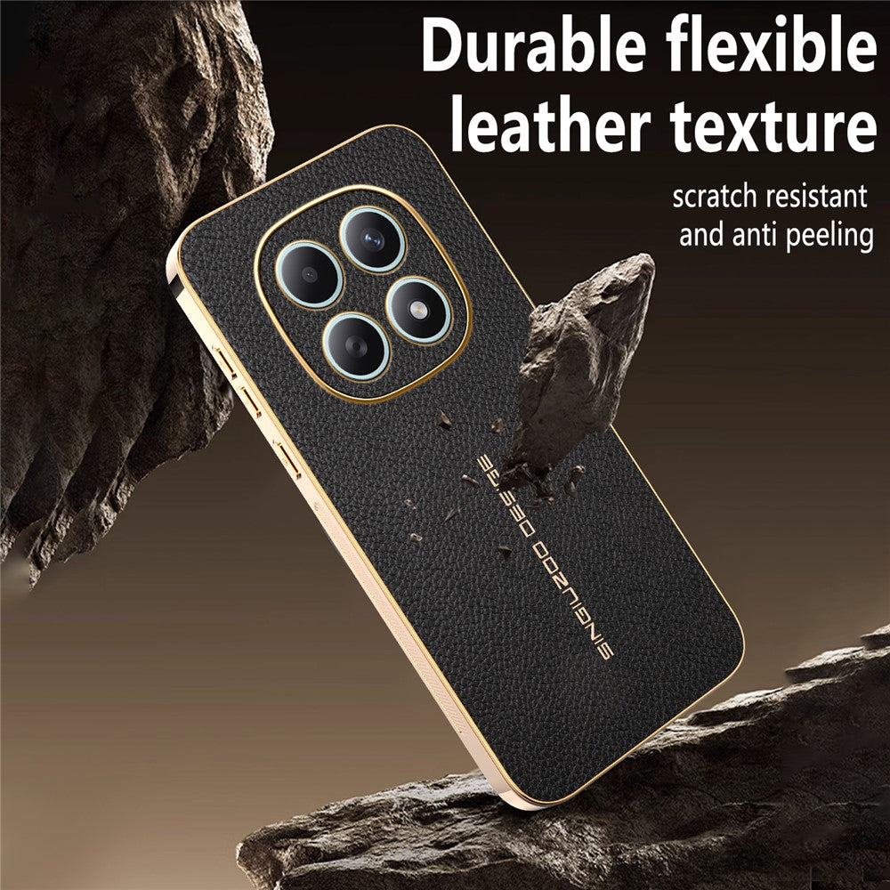 Phone Case For Xiaomi Poco M8 5G / Redmi Note 15 5G (Global) / 15 4G (Global) Anti Scratch Litchi Texture TPU Leather PU Phone Back Cover - Black