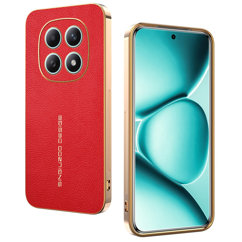 Phone Case For Xiaomi Poco M8 5G / Redmi Note 15 5G (Global) / 15 4G (Global) Anti Scratch Litchi Texture TPU Leather PU Phone Back Cover - Red