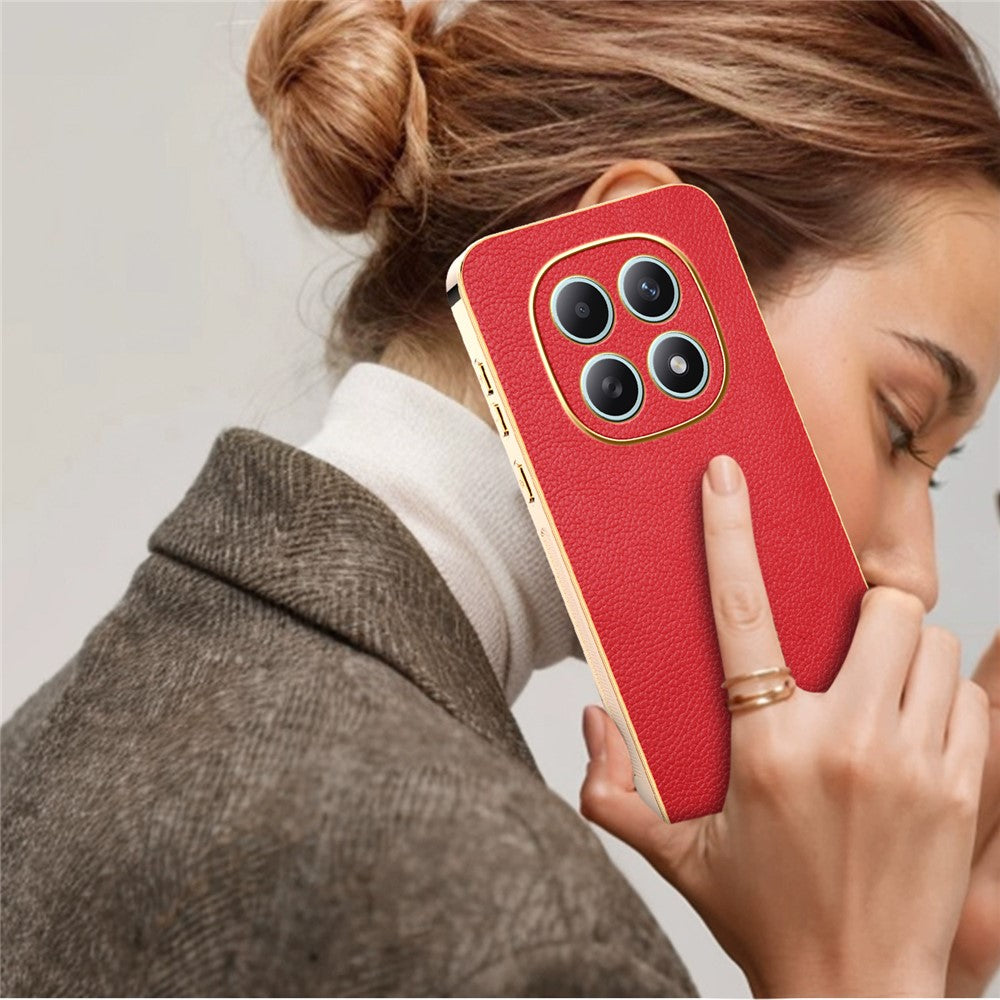 Phone Case For Xiaomi Poco M8 5G / Redmi Note 15 5G (Global) / 15 4G (Global) Anti Scratch Litchi Texture TPU Leather PU Phone Back Cover - Red