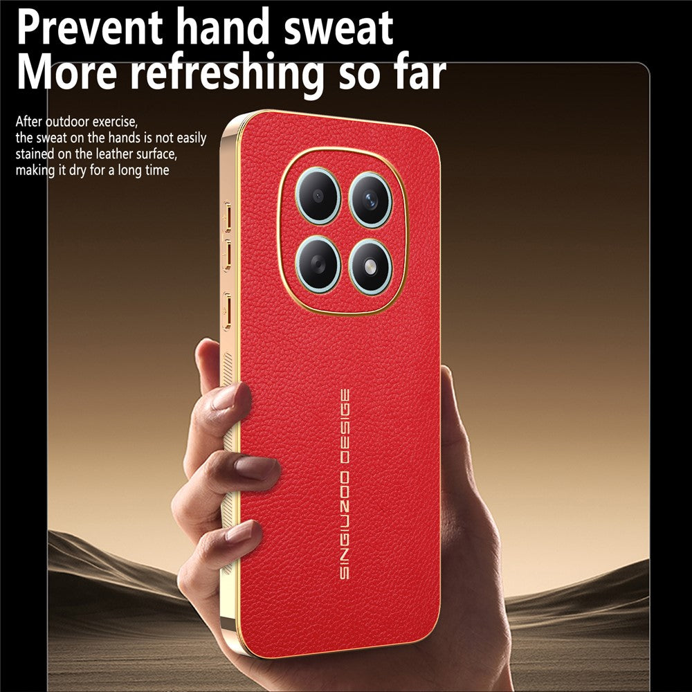 Phone Case For Xiaomi Poco M8 5G / Redmi Note 15 5G (Global) / 15 4G (Global) Anti Scratch Litchi Texture TPU Leather PU Phone Back Cover - Red