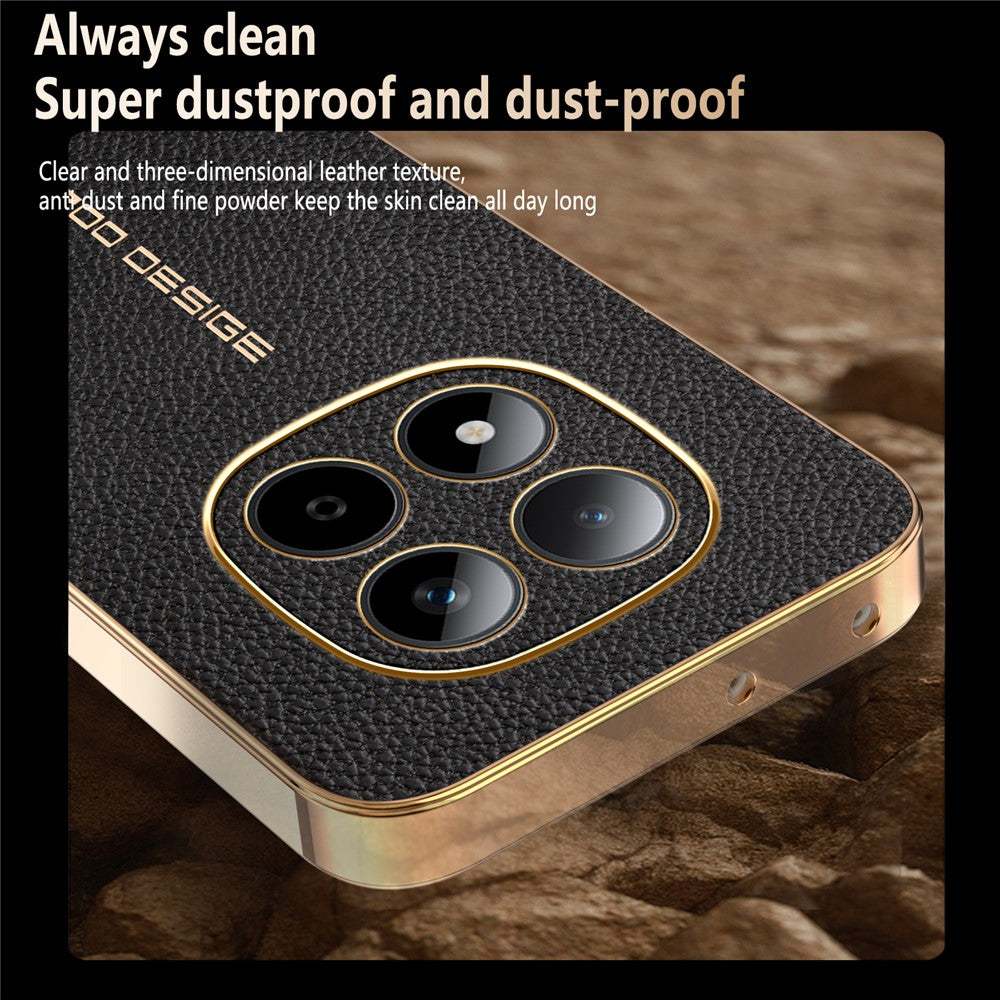 For Xiaomi Redmi Note 15 Pro 5G (Global) Case Anti Scratch Litchi Texture TPU Leather PU Phone Back Cover - Black