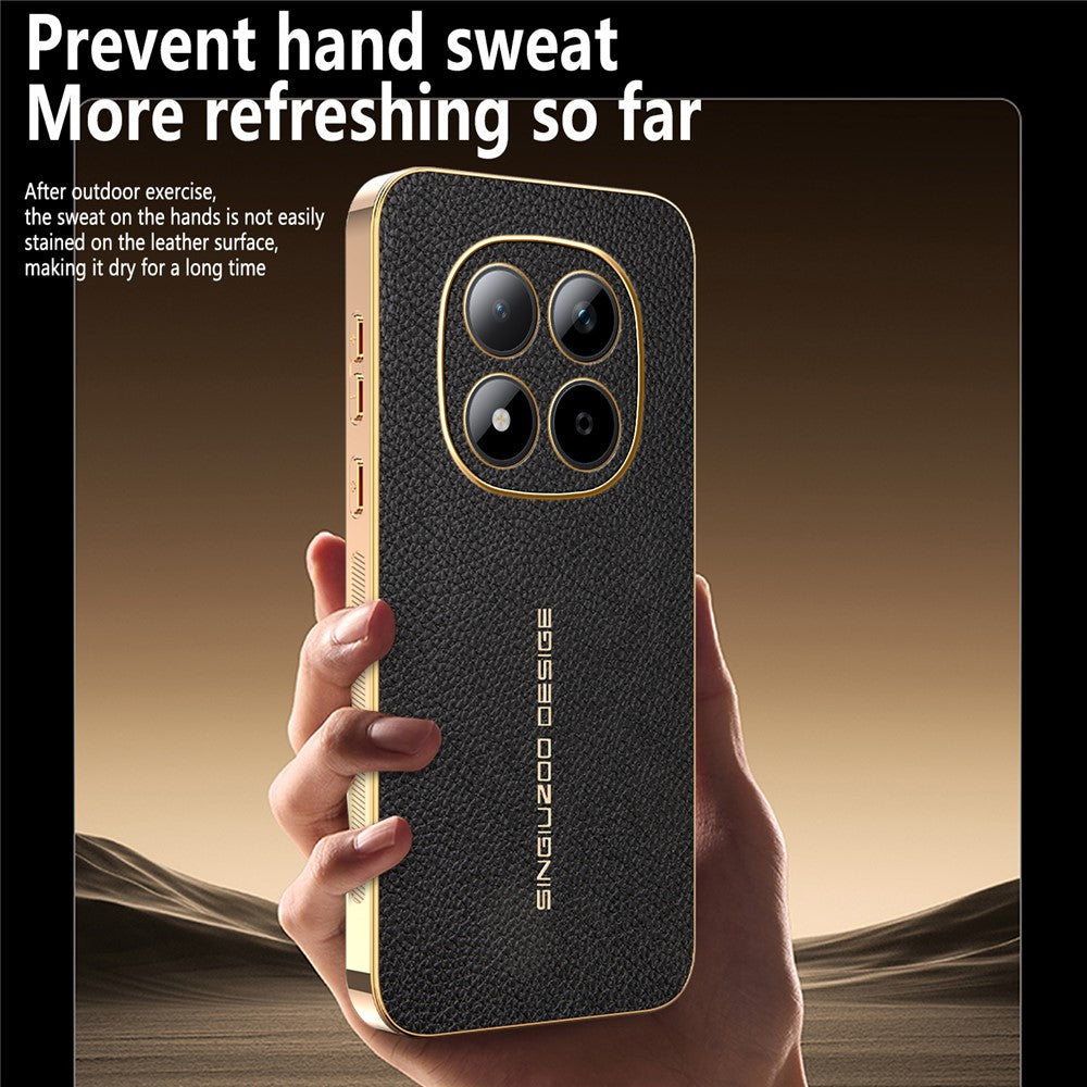 For Xiaomi Redmi Note 15 Pro 5G (Global) Case Anti Scratch Litchi Texture TPU Leather PU Phone Back Cover - Black