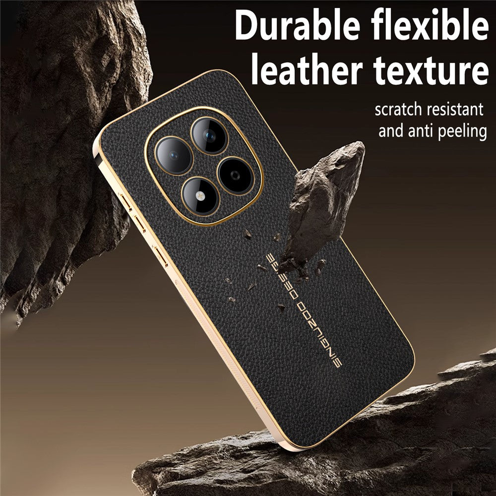 For Xiaomi Redmi Note 15 Pro 5G (Global) Case Anti Scratch Litchi Texture TPU Leather PU Phone Back Cover - Black