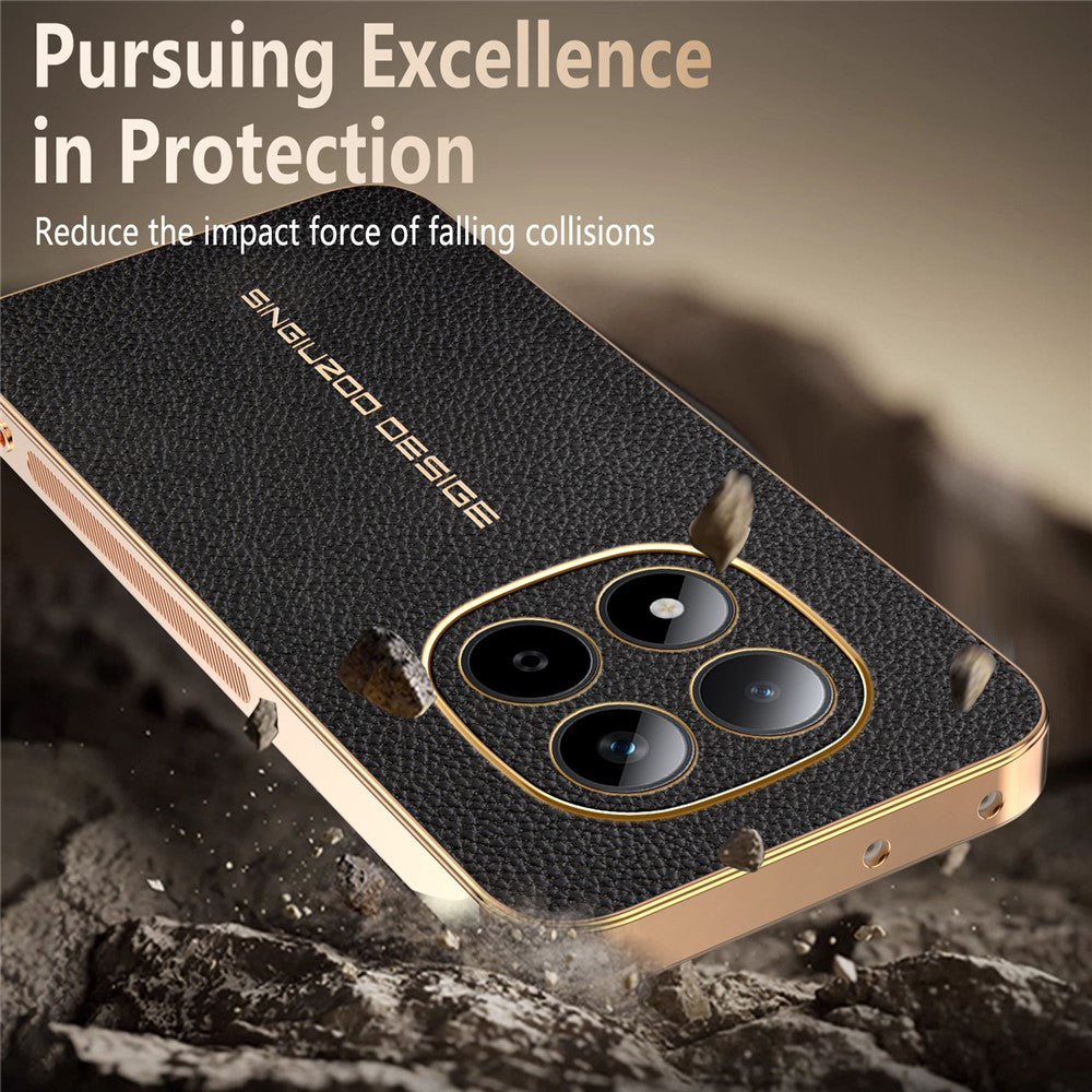 For Xiaomi Redmi Note 15 Pro 5G (Global) Case Anti Scratch Litchi Texture TPU Leather PU Phone Back Cover - Black