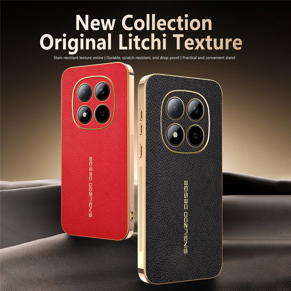 For Xiaomi Redmi Note 15 Pro 5G (Global) Case Anti Scratch Litchi Texture TPU Leather PU Phone Back Cover - Black