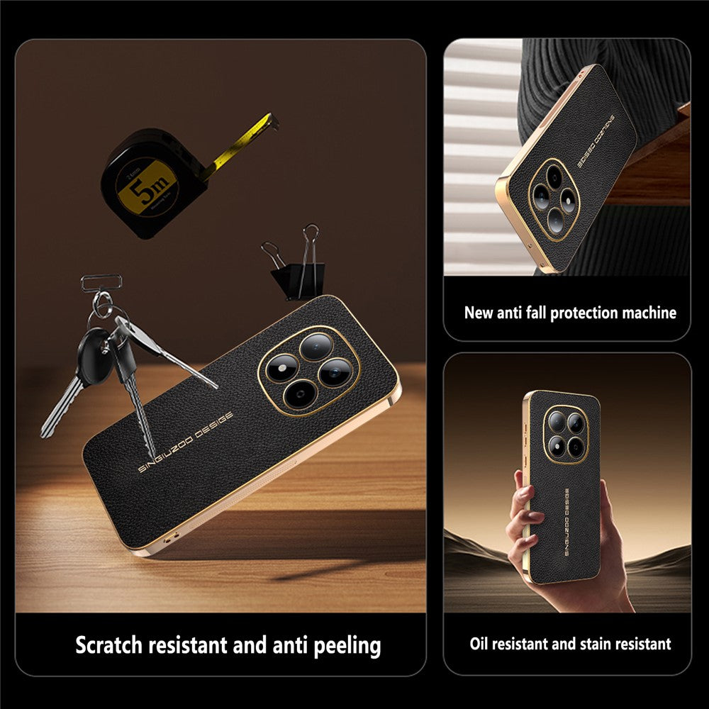 For Xiaomi Redmi Note 15 Pro 5G (Global) Case Anti Scratch Litchi Texture TPU Leather PU Phone Back Cover - Black