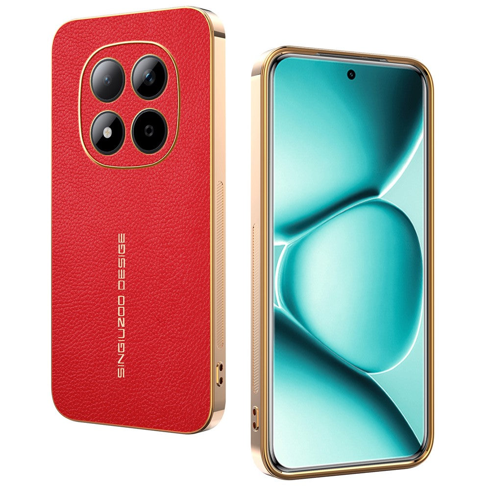 For Xiaomi Redmi Note 15 Pro 5G (Global) Case Anti Scratch Litchi Texture TPU Leather PU Phone Back Cover - Red