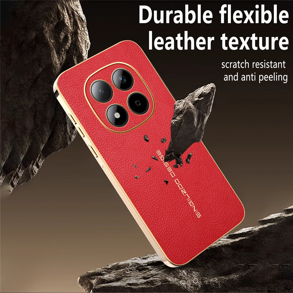 For Xiaomi Redmi Note 15 Pro 5G (Global) Case Anti Scratch Litchi Texture TPU Leather PU Phone Back Cover - Red