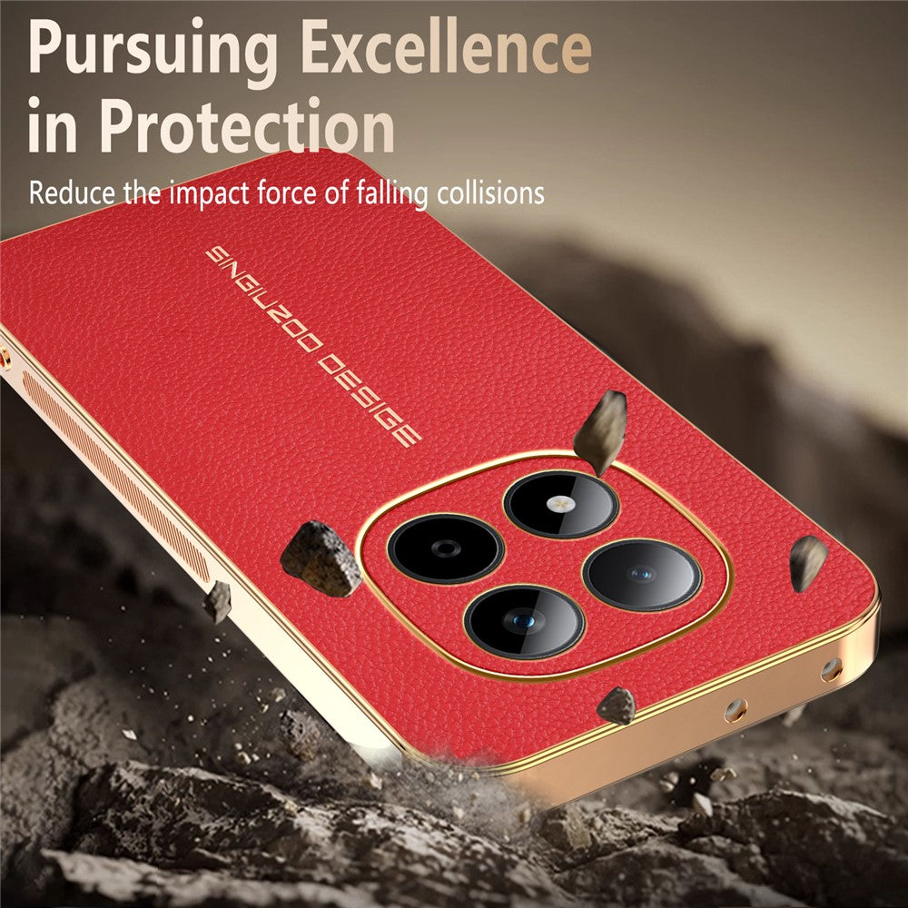 For Xiaomi Redmi Note 15 Pro 5G (Global) Case Anti Scratch Litchi Texture TPU Leather PU Phone Back Cover - Red