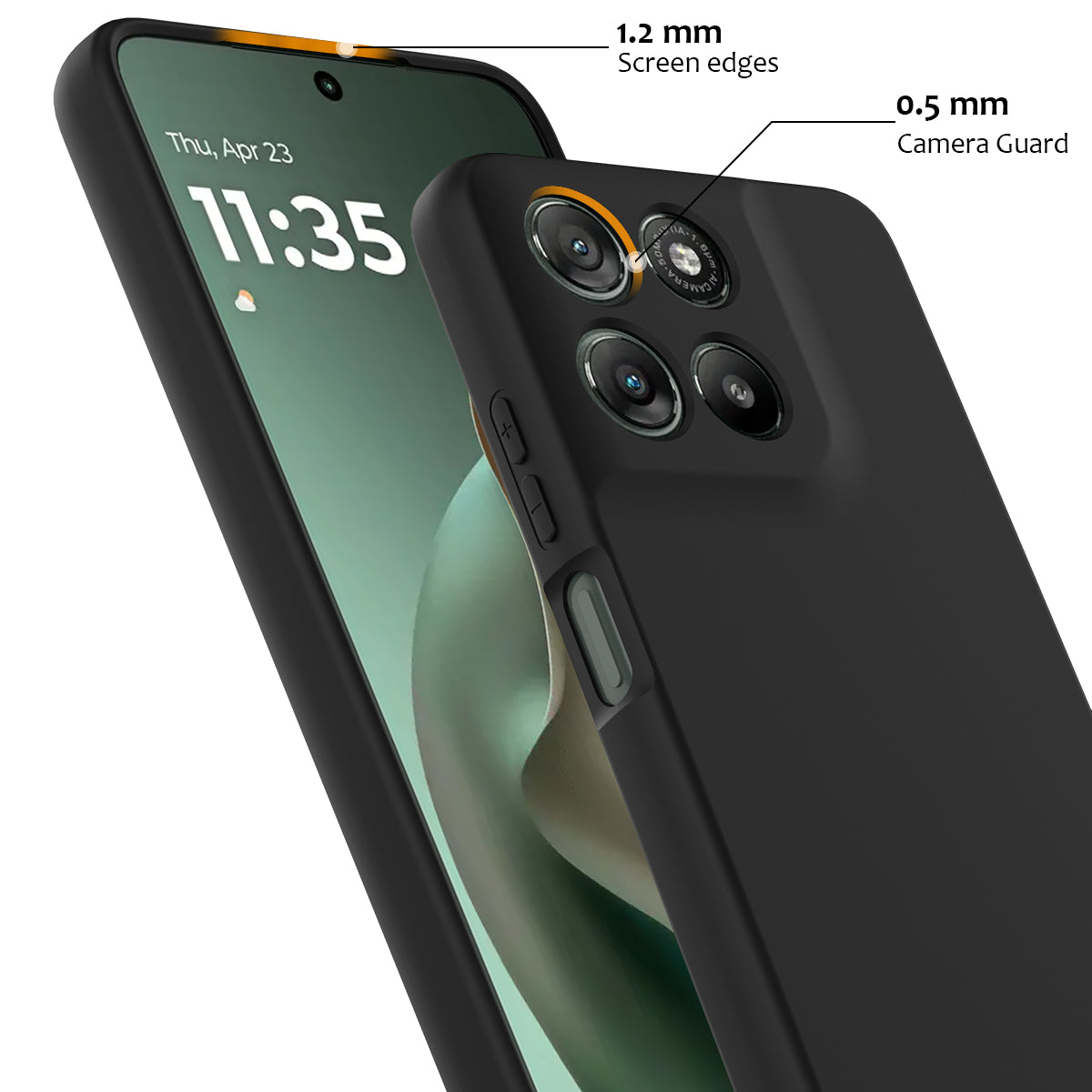 For Motorola Moto G57 5G / Motorola Moto G57 Power 5G / Motorola Moto G100 5G (2025) / Motorola Moto G100s 5G / Motorola Moto G67 Power 5G Magnetic Case Anti-Drop Liquid Silicone Phone Cover - Black
