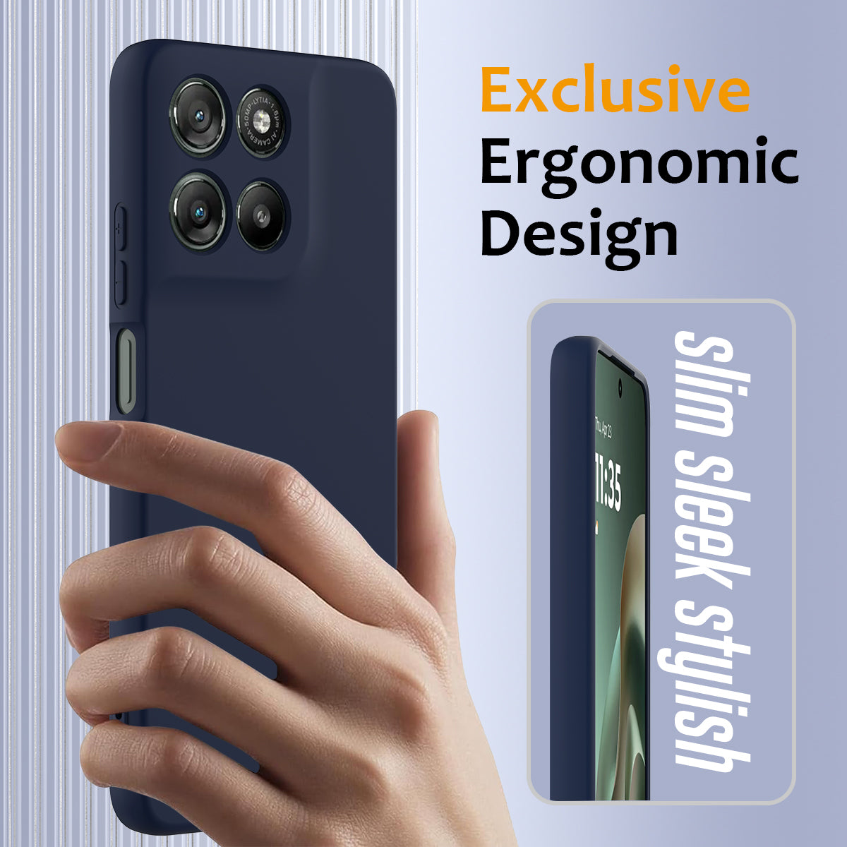 For Motorola Moto G57 5G / Motorola Moto G57 Power 5G / Motorola Moto G100 5G (2025) / Motorola Moto G100s 5G / Motorola Moto G67 Power 5G Magnetic Case Anti-Drop Liquid Silicone Phone Cover - Dark Blue