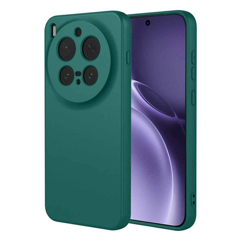 For vivo X300 Pro 5G Case Liquid Silicone Feel Soft TPU Protective Phone Cover - Blackish Green